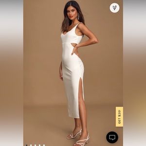 Lulus Captivate My Soul white cutout bodycon midi dress